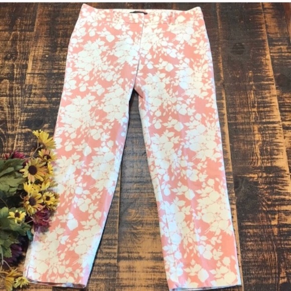 Talbots Pink / White Floral Pattern Pants - Picture 1 of 6